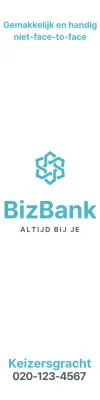 Een bank promoten met een eenvoudig turquoise logo