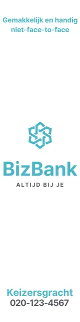 Een bank promoten met een eenvoudig turquoise logo
