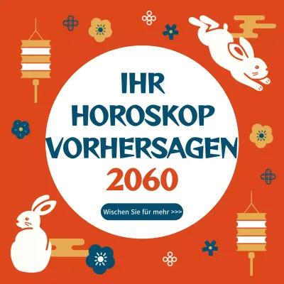 Werbeinhalt für das Neujahrsglück mit grafischer Anmutung in Rot-Gold-Ton