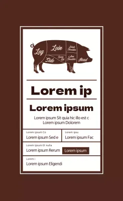 Braun illustrierte Steak-Lebensmitteletiketten