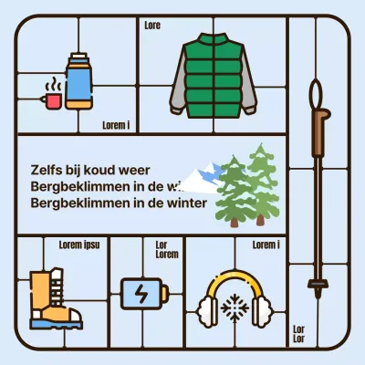 Eenvoudige speelgoed bouwdelen illustratie concept voor winter wandelen benodigdheden