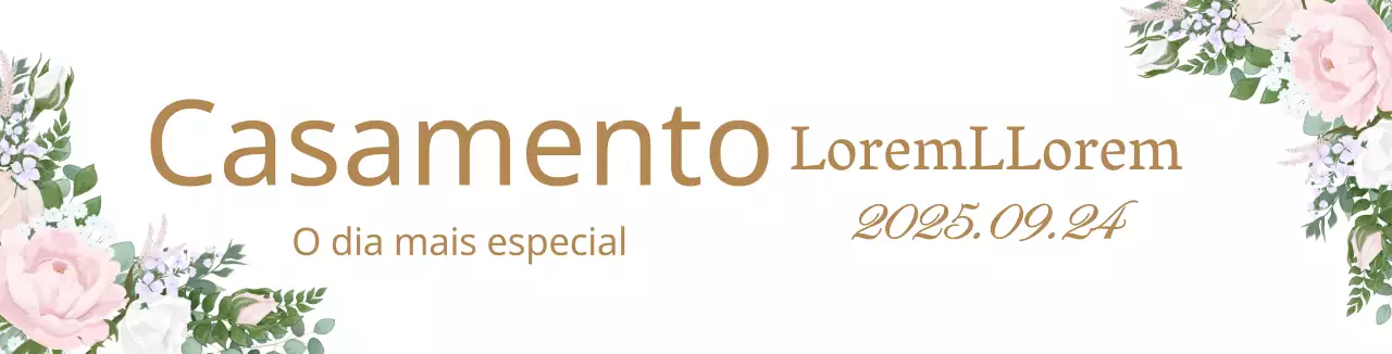 Branco Luxuoso casamento com ilustração floral