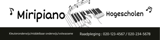 zwart wit illustratie eenvoudige promotionele pianoschool