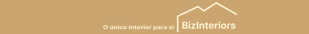 Interior simples com ilustrações simples em bege e castanho para promover uma empresa