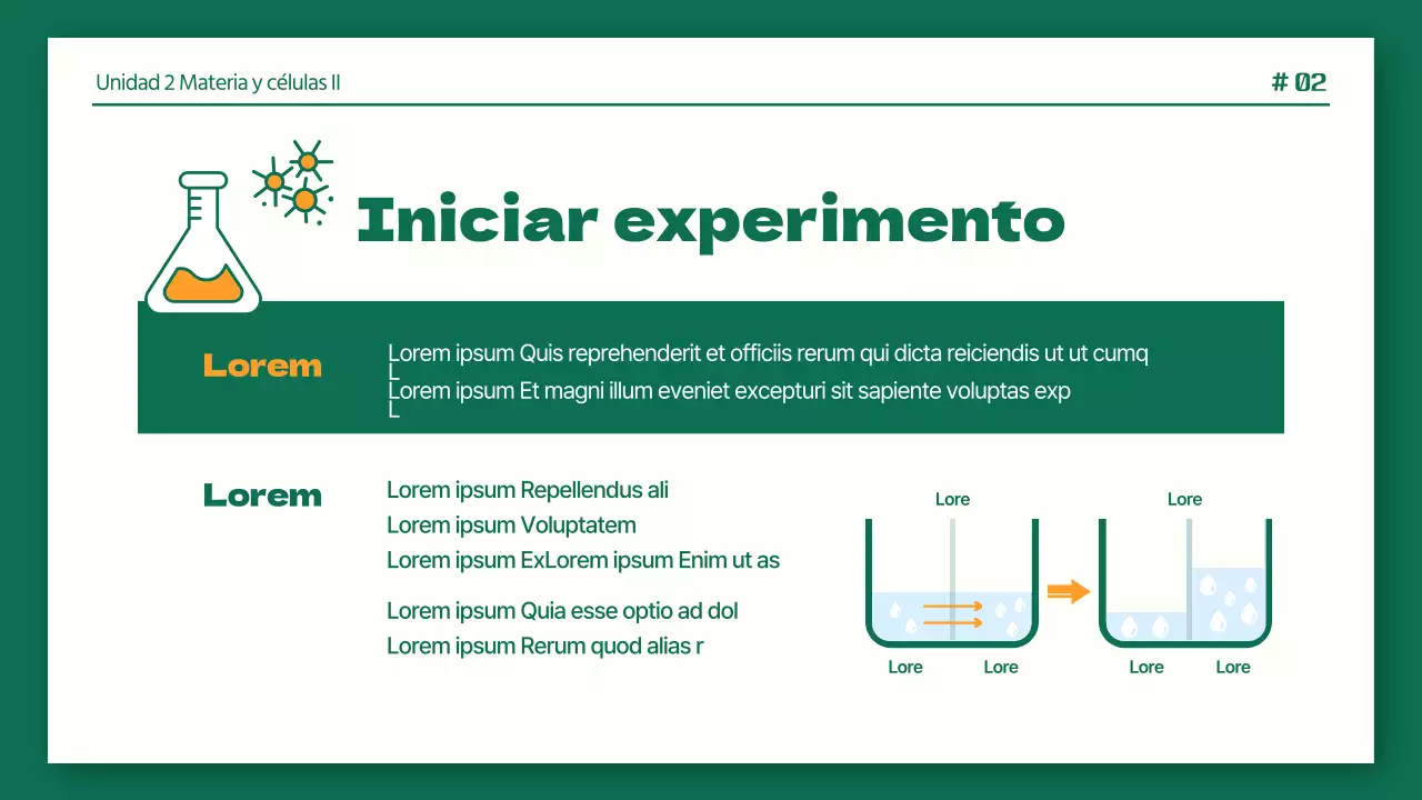 Informes de laboratorio en verde y naranja