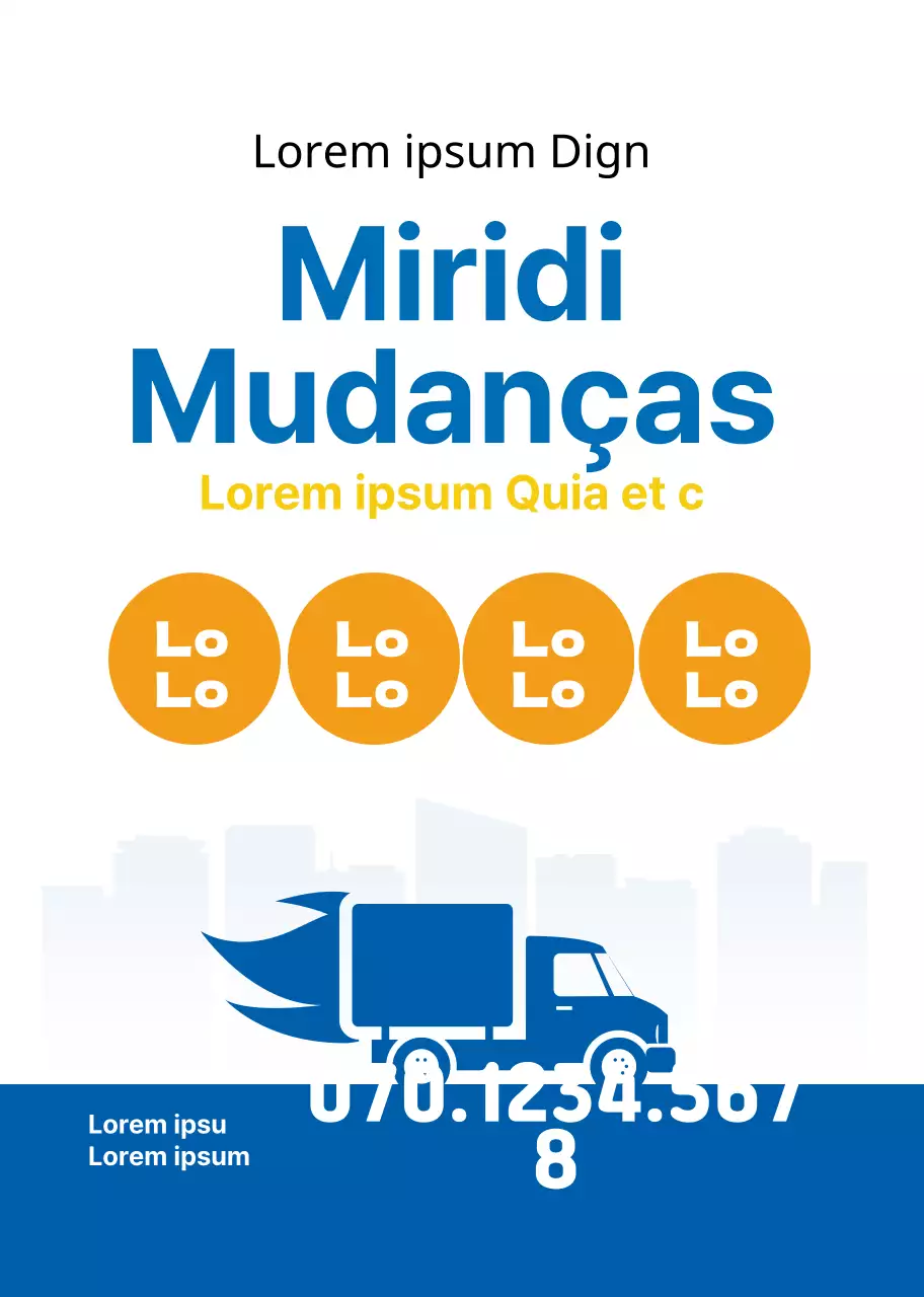 Promover uma empresa de mudanças branca, azul e limpa