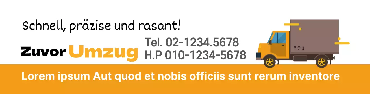 Bewerben Sie Ihr Umzugsunternehmen mit einem orangefarbenen Lkw-Bild