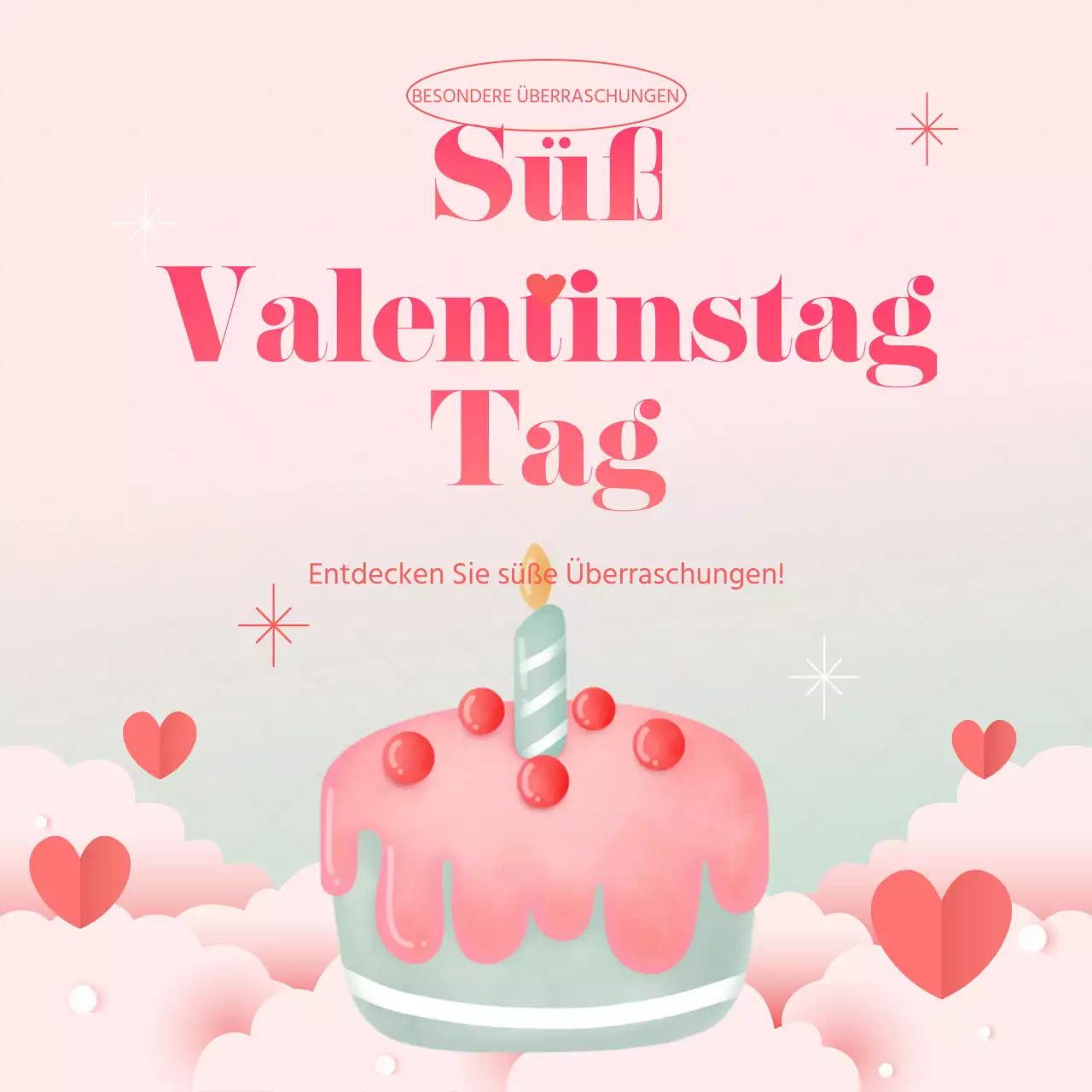 White Day Veranstaltung mit rosa süßen Kuchen Illustration