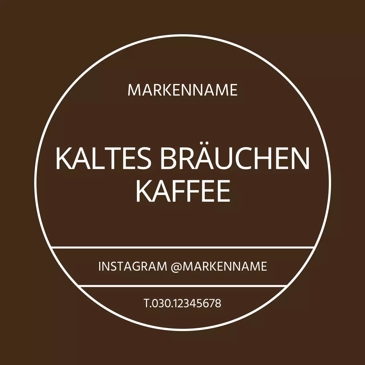 Brauner einfacher Rahmen Cafe Circle