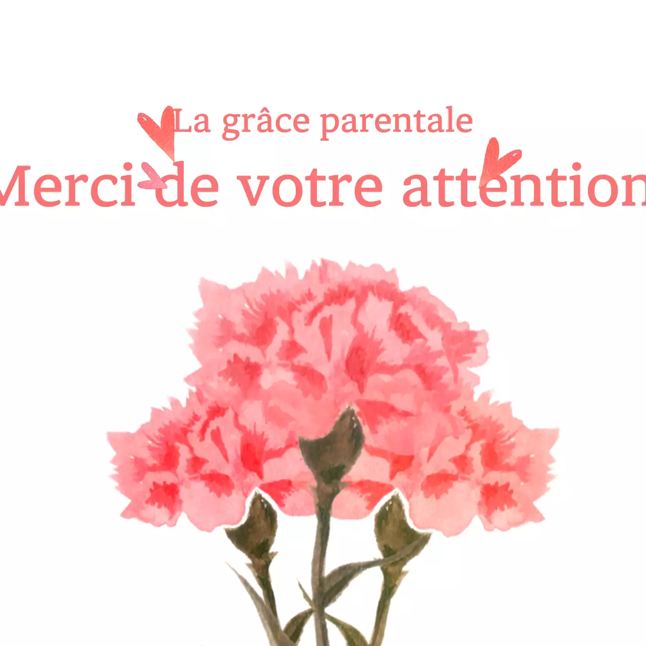 Œillets roses et vœux pour la fête des mères