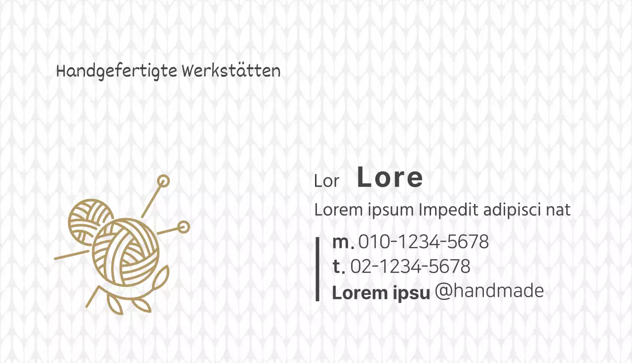 Beige Illustrierte Handmade Workshop Visitenkarte