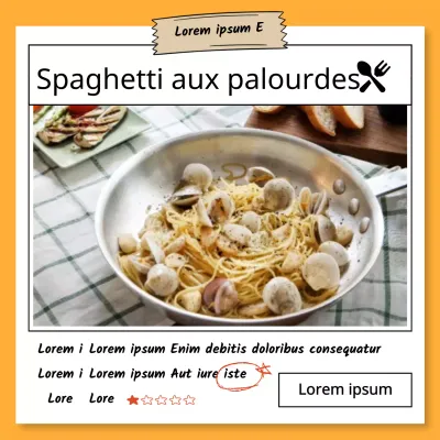 Modèle de recette de cuisine soigné avec concept de prise de notes orange