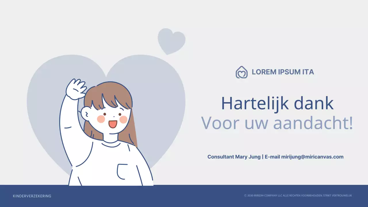 Voorstel voor een kinderverzekering met marineblauwe illustraties