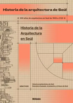 Portada de libro de historia de la arquitectura con cuadrícula amarilla y naranja