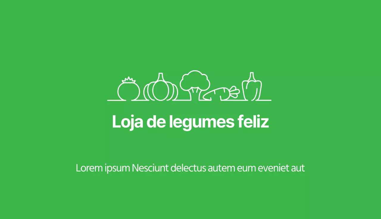 Ilustração verde de uma loja de legumes simples