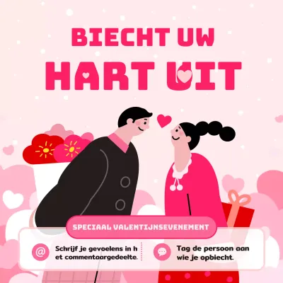 Valentijnsdag bekentenisevenement in het roze
