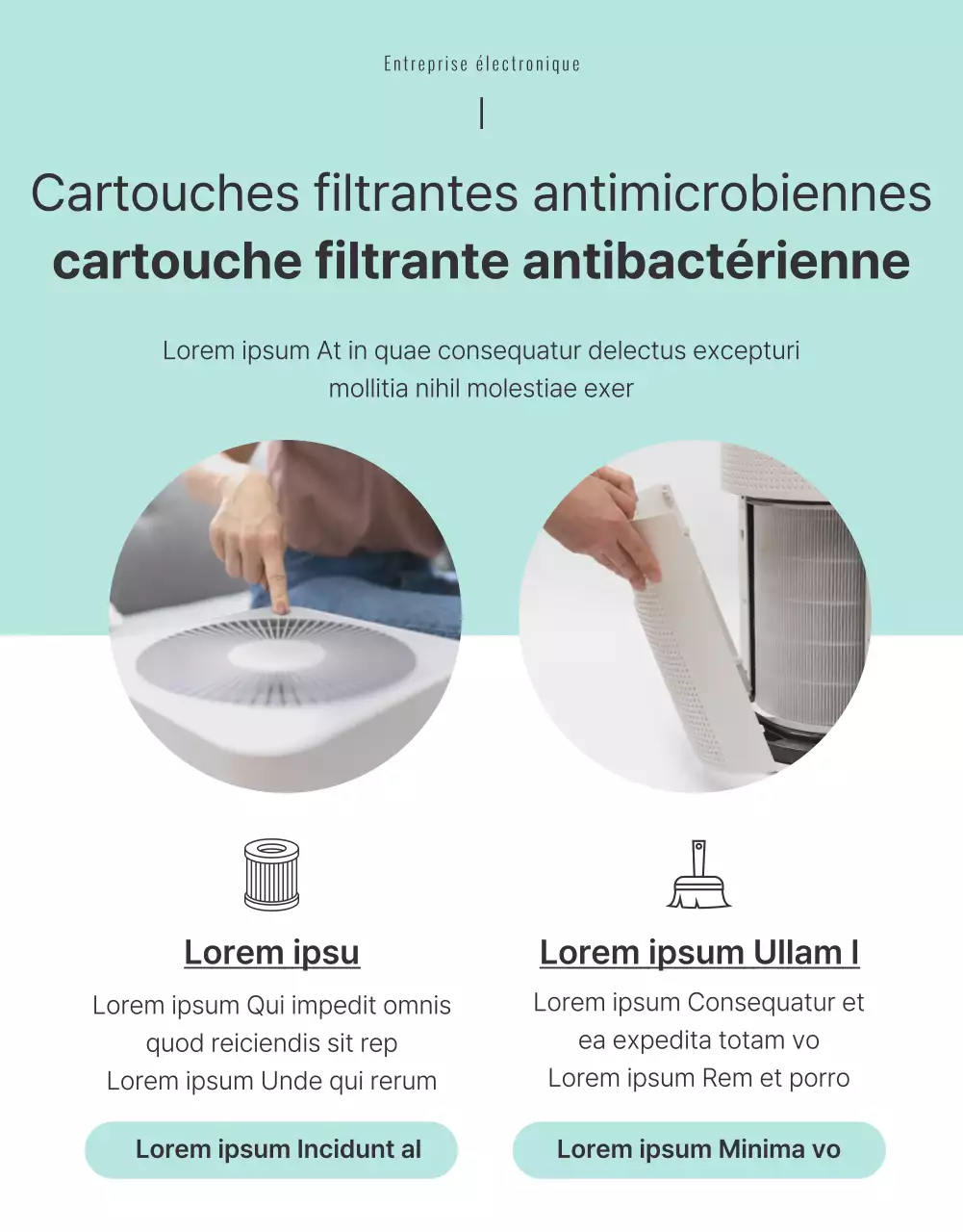 Guide des produits pour un humidificateur ultrasonique simple de couleur menthe
