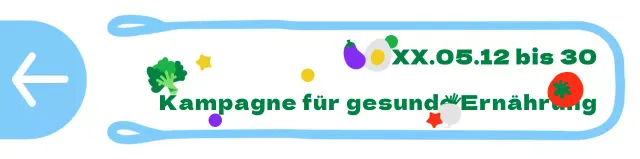 Nette und ordentliche Plastiktüte Illustration Rahmen Stil Richtungen zu einem Lebensmittel-Kampagne in hellblau und grün.