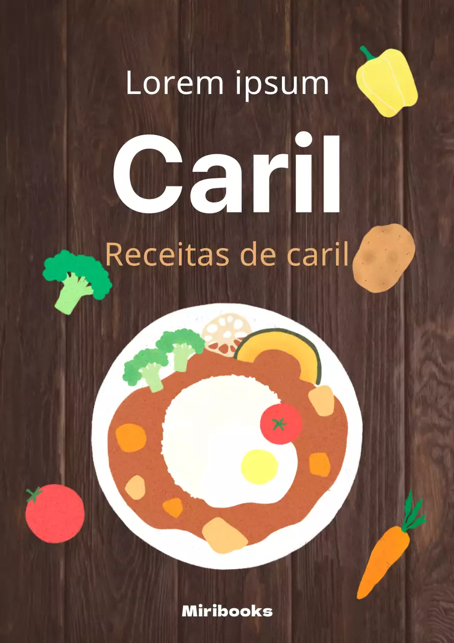 Conceito giro de tema castanho ilustração de receita de caril