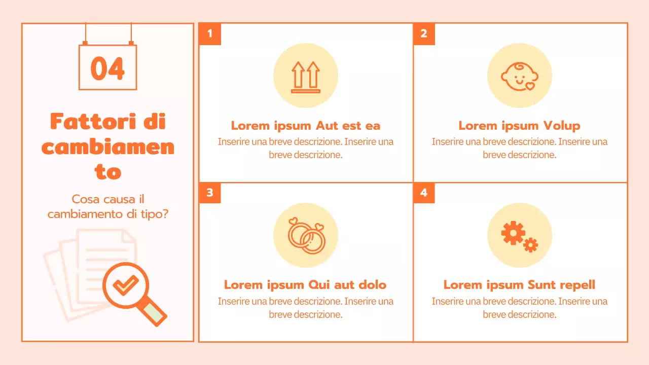 Programma di cultura familiare con simpatiche illustrazioni arancioni