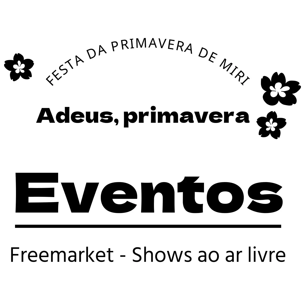 Promover um evento do festival da primavera com um conceito emocional que apresenta uma ilustração simples de uma cerejeira em flor preta