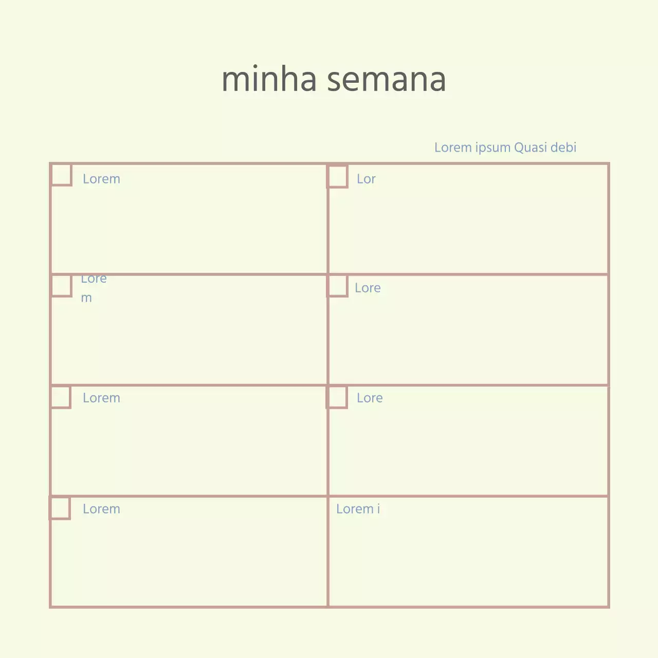 Agenda simples de linhas bege