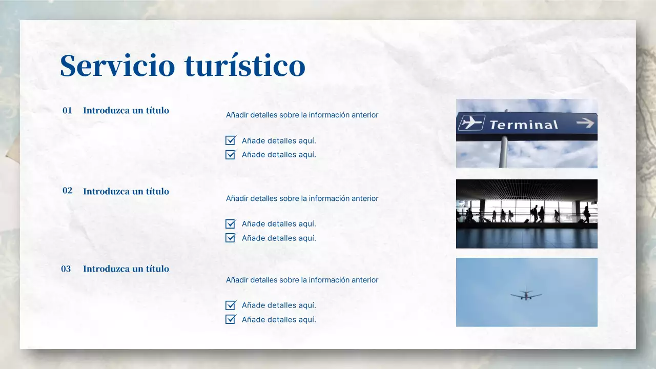 Una agencia de viajes de postal en tonos azules y pastel