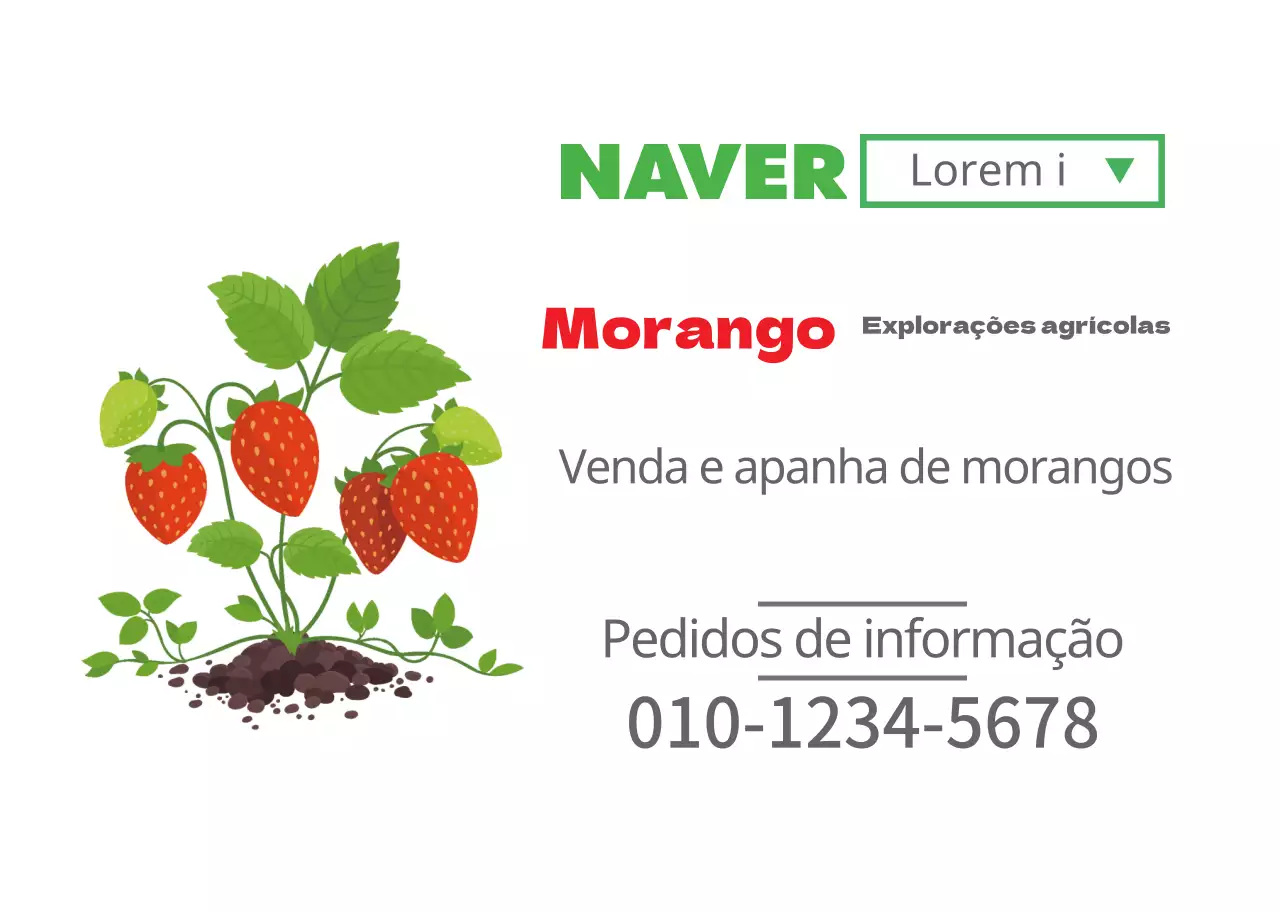 Ilustração de frutos brancos promoção de quinta de morangos
