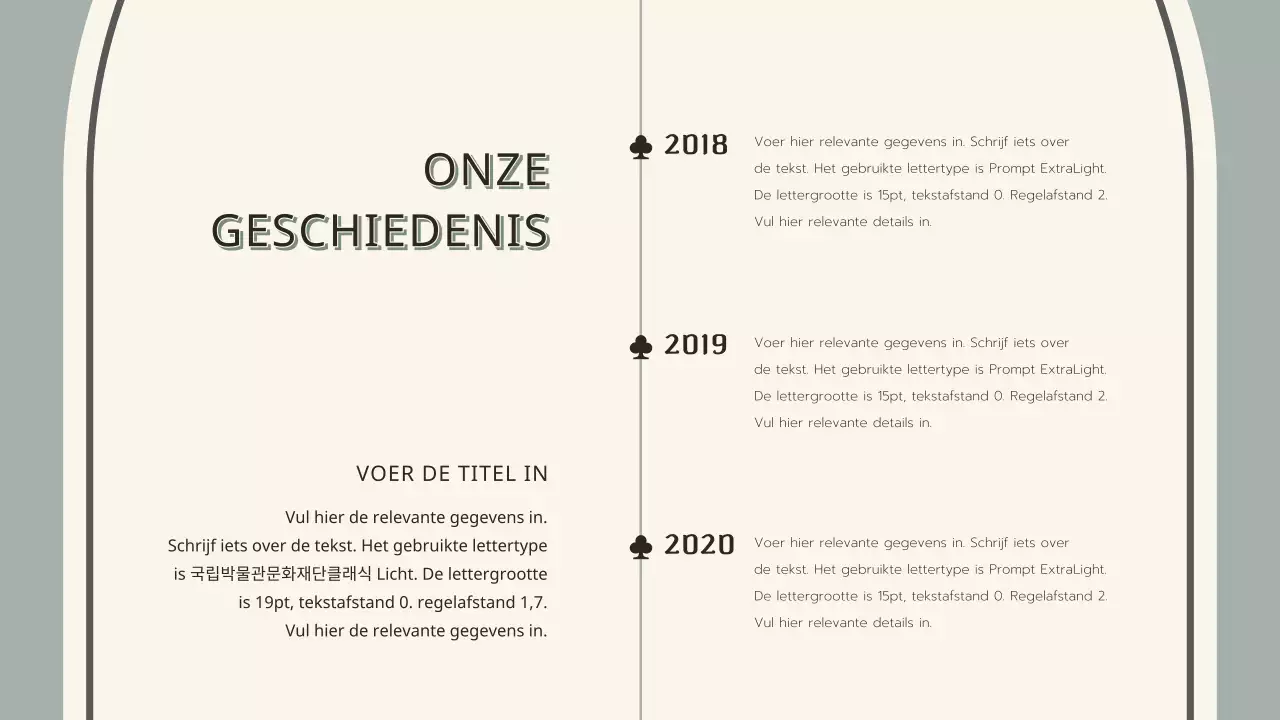 Vintage presentatie in kaki en crème