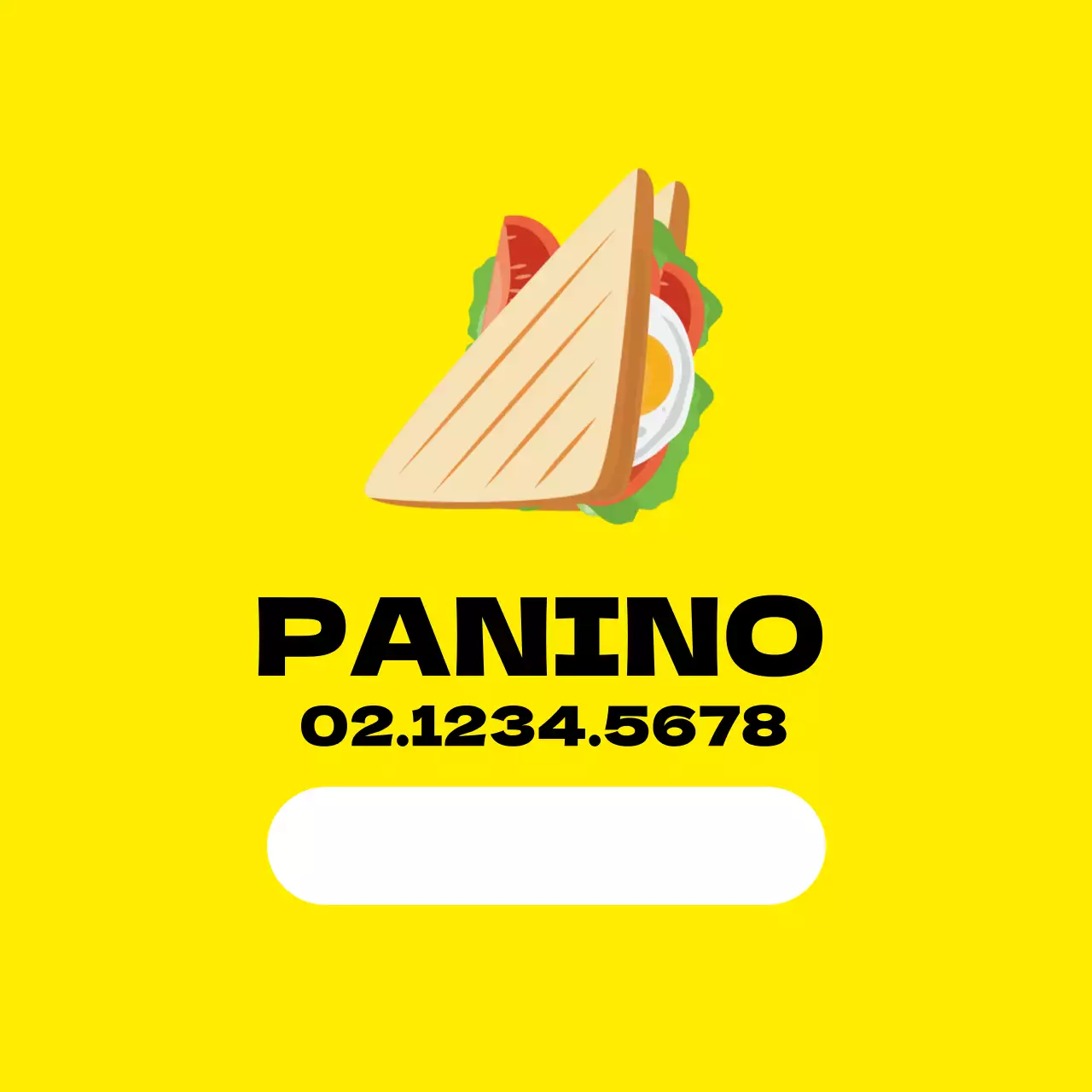 Etichetta sandwich illustrata gialla