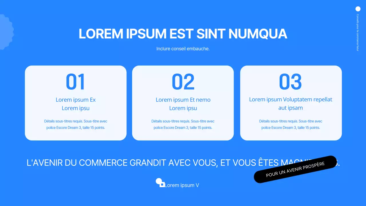 Présentation simple de salon de l'emploi en ligne en bleu et blanc