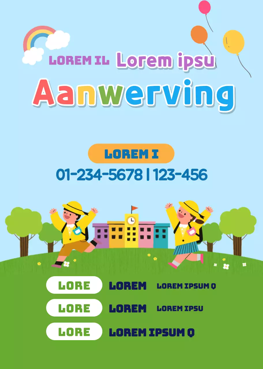 Lichtblauwe groene schattige PR-werving