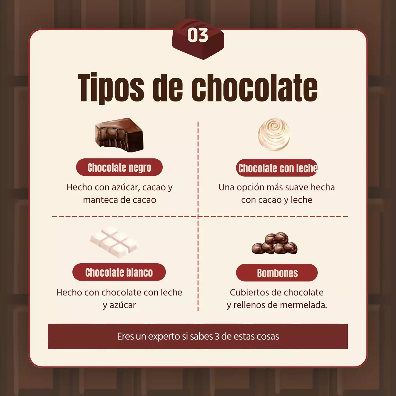 Día de San Valentín TMI en burdeos y marrón