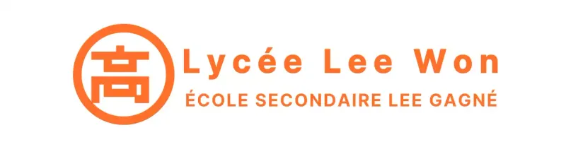 Une pièce promotionnelle propre, orange et blanche, avec un logo emblématique de l'école secondaire.