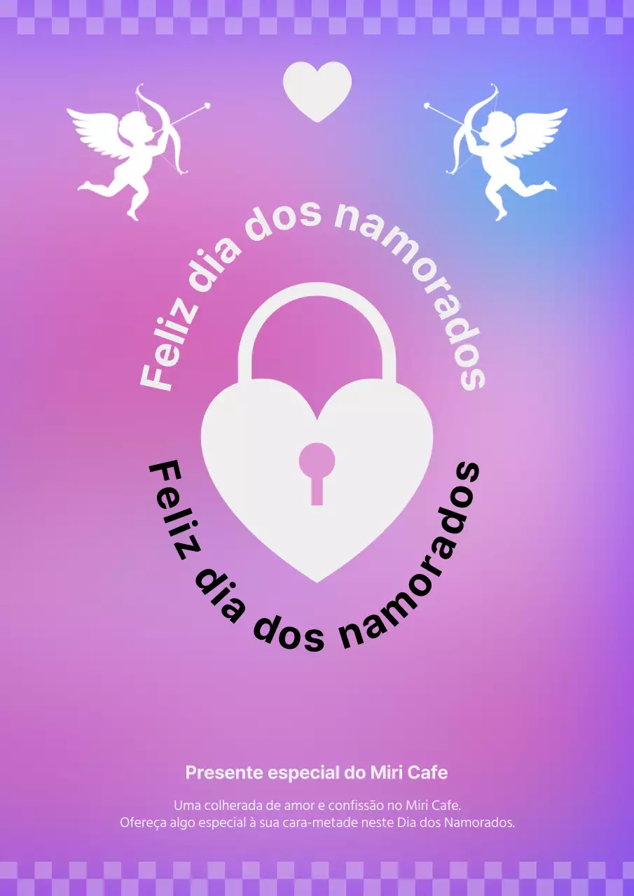 Dia dos Namorados com cadeados de amor e conceito de cupido