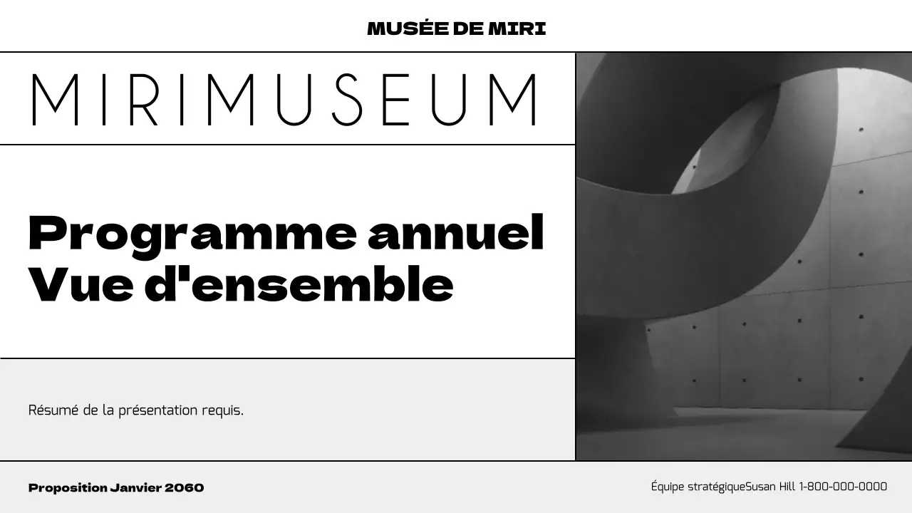 Planifier le programme d'un musée moderne en noir et violet