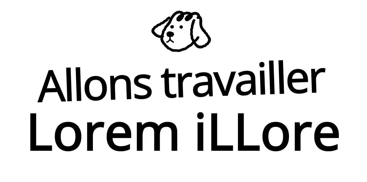 Texte marchandise avec une illustration d'un mignon chiot noir