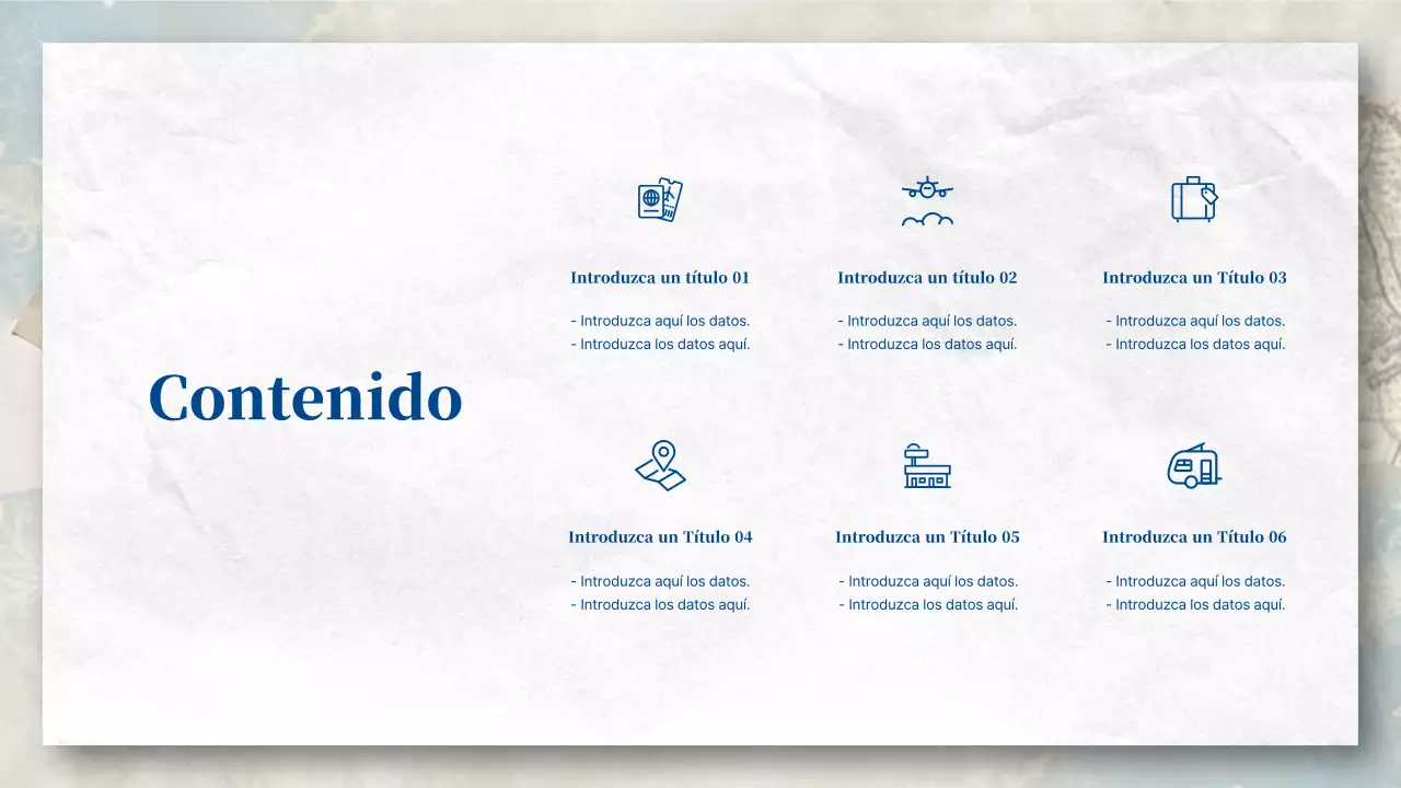 Una agencia de viajes de postal en tonos azules y pastel