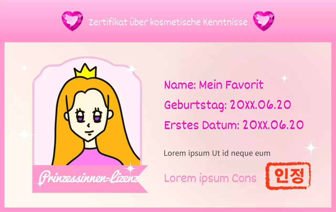 Kitschiger Tweet zum Thema Zertifikat in Pink