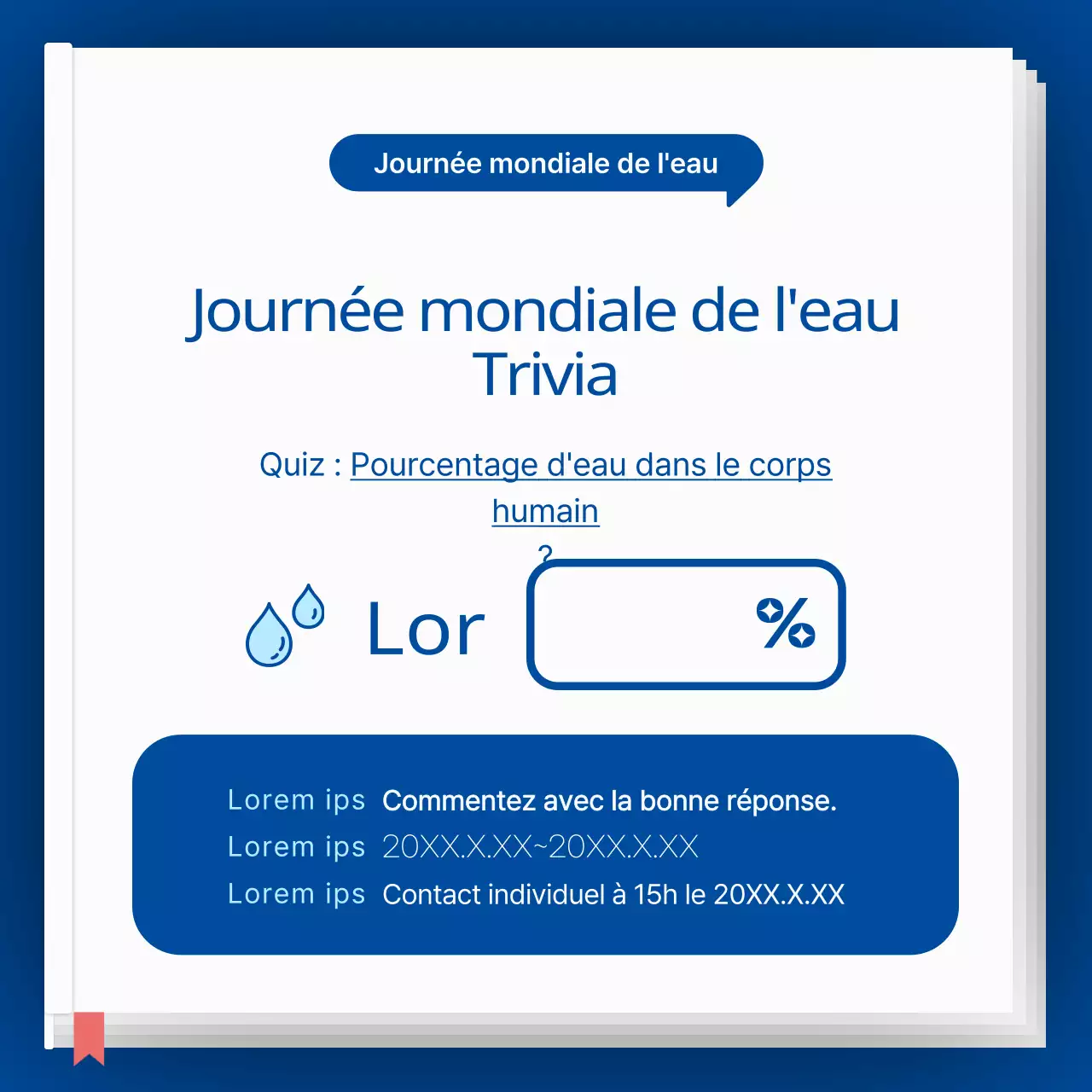 Icône bleu et bleu ciel concept encyclopédie de l'eau