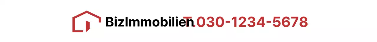 Zur Förderung von Immobilien mit einem einfachen Logo in Form eines Hauses in den Farben Rot und Schwarz