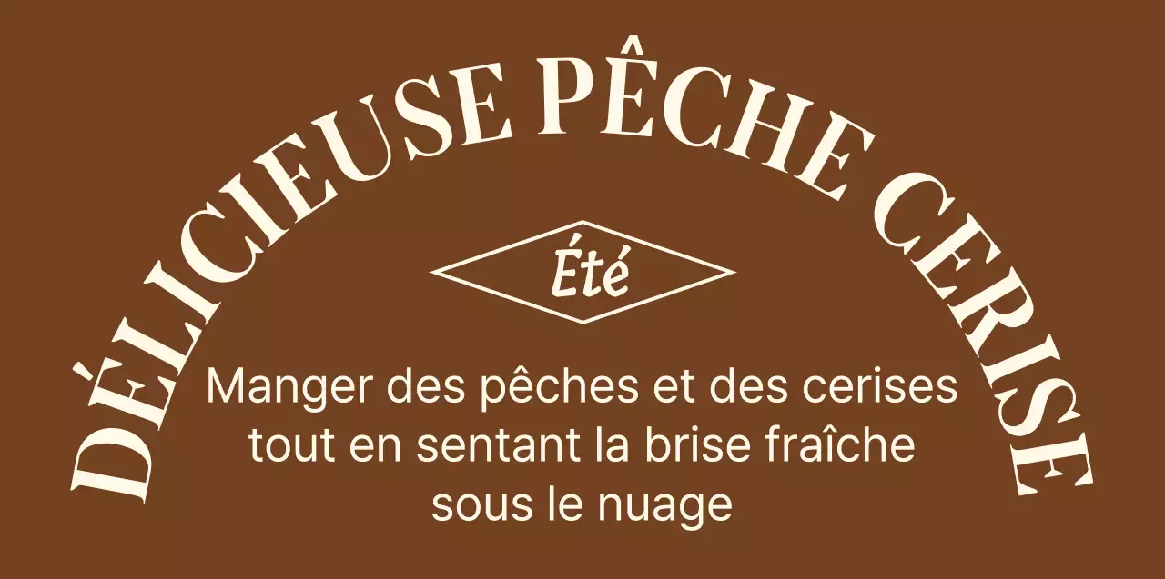 Concept émotionnel marchandise personnalisée avec texte en marron et jaune clair.