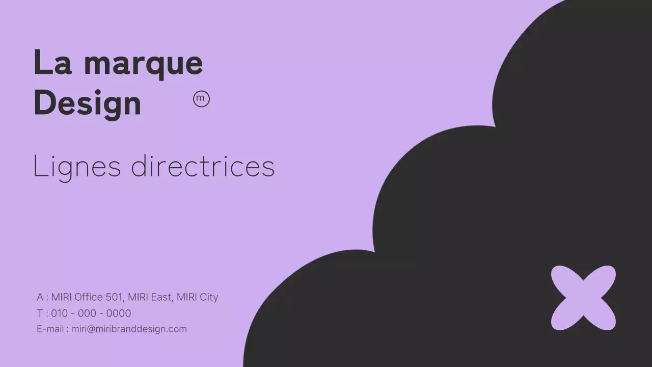 Logo de marque utilisant des formes tendance avec des accents noirs et violetsRègles de base