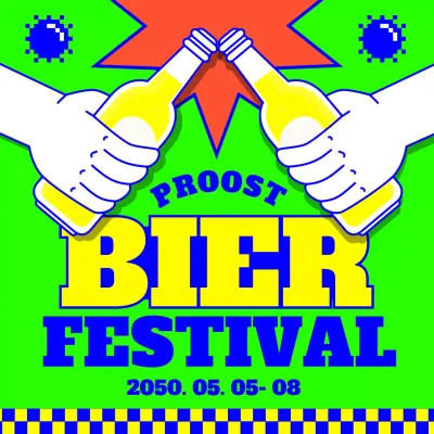 Promoot je bierfestival in kleurrijk neon