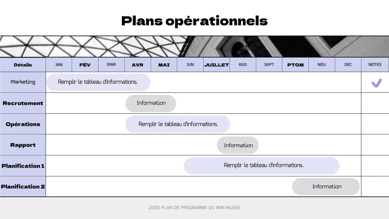 Planifier le programme d'un musée moderne en noir et violet