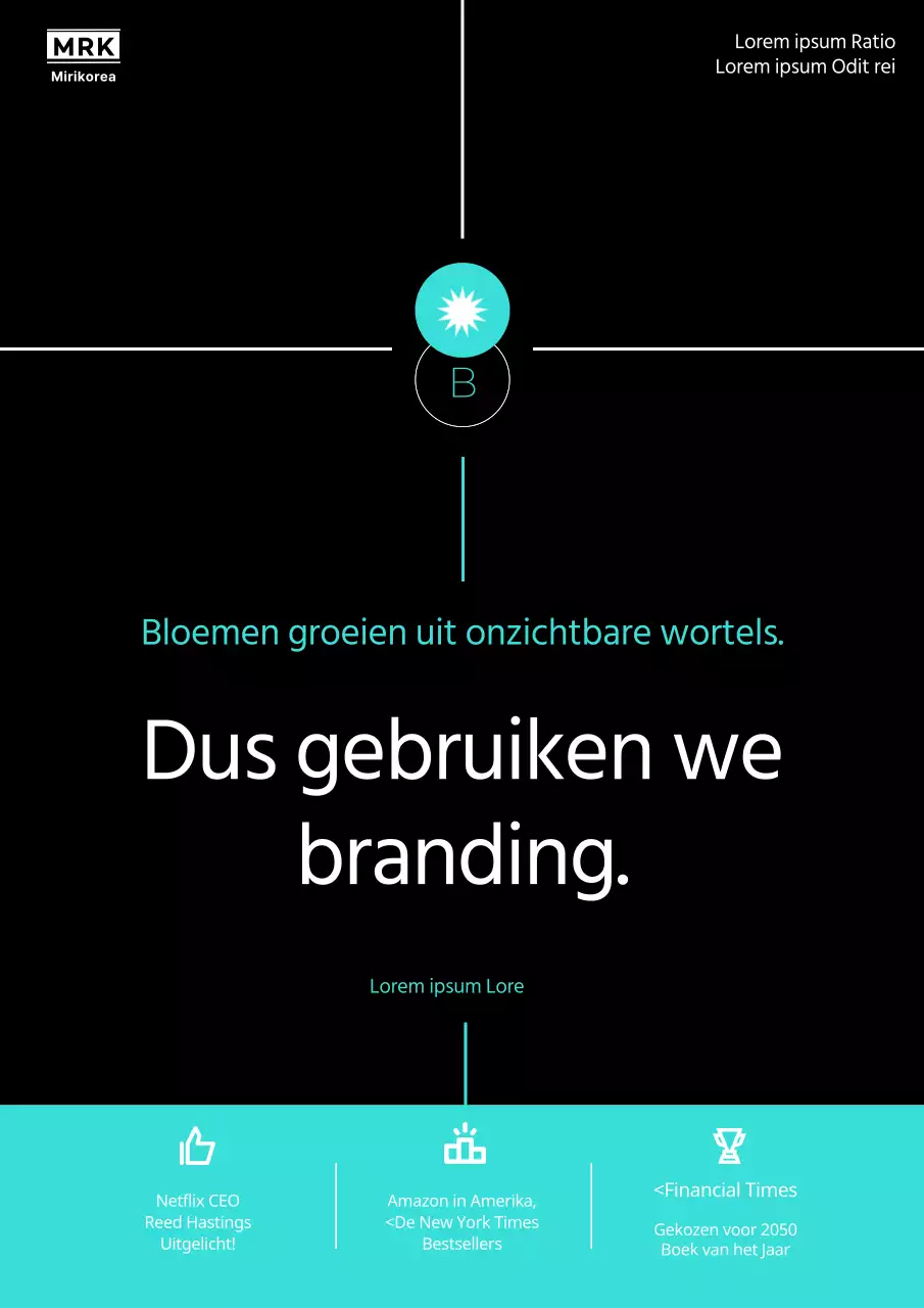 Eenvoudige huisstijl in zwart en mint