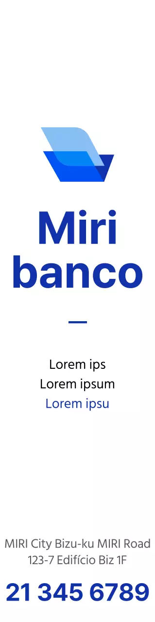 Para promover um banco com um logótipo azul e preto