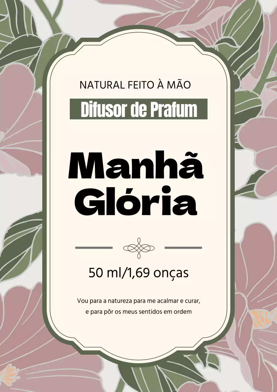 Rótulo de perfume vintage com ilustração verde