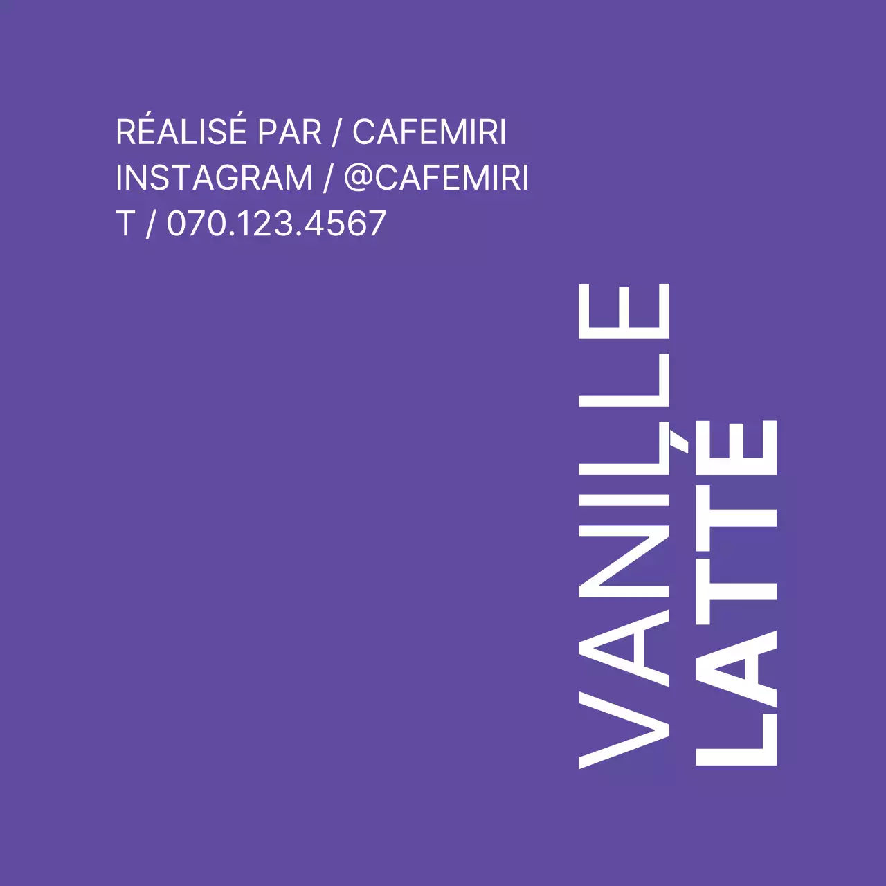 Texte simple violet Café