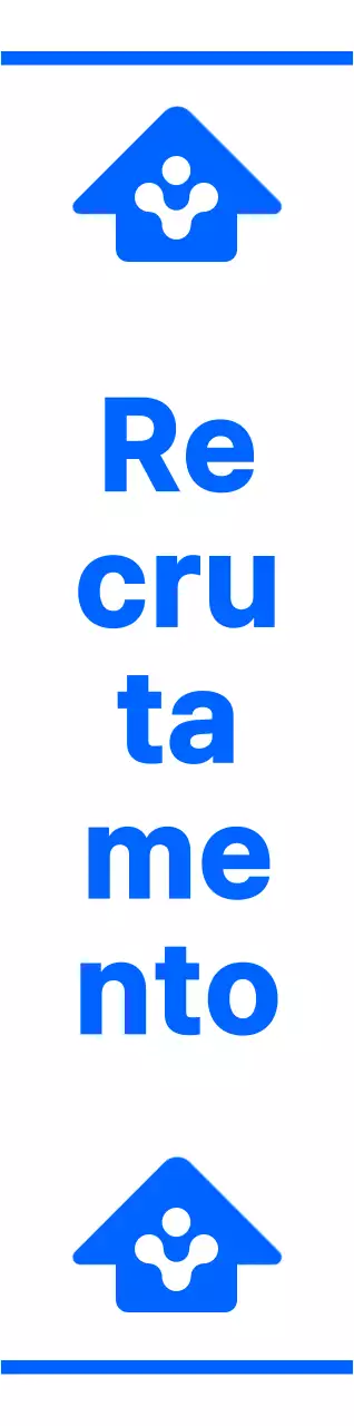 Ícones de setas e frases de texto simples e modernos, em azul e branco Estilo de apresentação Direcções para a entrevista de contratação de novos funcionários